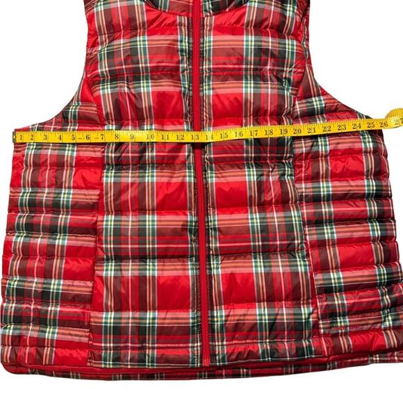 Lands End Sz 1X Vest Red Puffer Plaid Women's - Picture 5 of 5